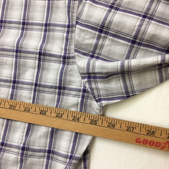 CINCH Shirt Mens XL Violet Gray Plaid Western Long Sleeve Flip Cuff Cowboy - Picture 15 of 16